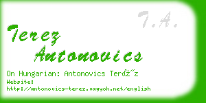 terez antonovics business card